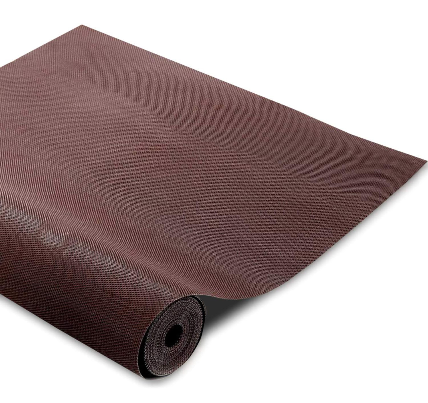 Tiksha Enterprises Diamond Textured Anti Slip Mat|Waterproof Shelf Mat Liner Roll|Mat for Kitchen, Drawer & Cabinet|Sheet for Double Door Fridge, Bathroom|Easy to Cut 10 MTR Roll Brown