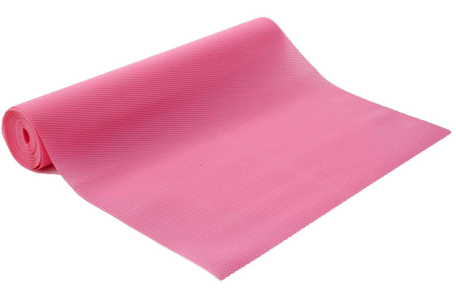 Tiksha Enterprises Diamond Textured Anti Slip Mat|Waterproof Shelf Mat Liner Roll|Mat for Kitchen, Drawer & Cabinet|Sheet for Single Door  Fridge, Bathroom|Easy to Cut 10 MTR Roll Pink