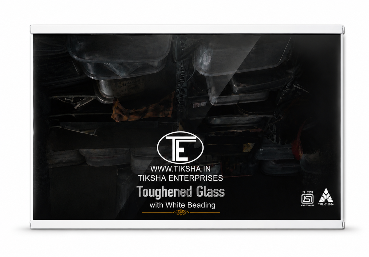TIKSHA ENTERPRISES WHIRLPOOL 165 TOUGHENED  GLASS (450-445)278 WITH WHITE BEADING COMPATIBLE FOR WHIRLPOOL SINGLE DOOR /DIRECT COOL 165