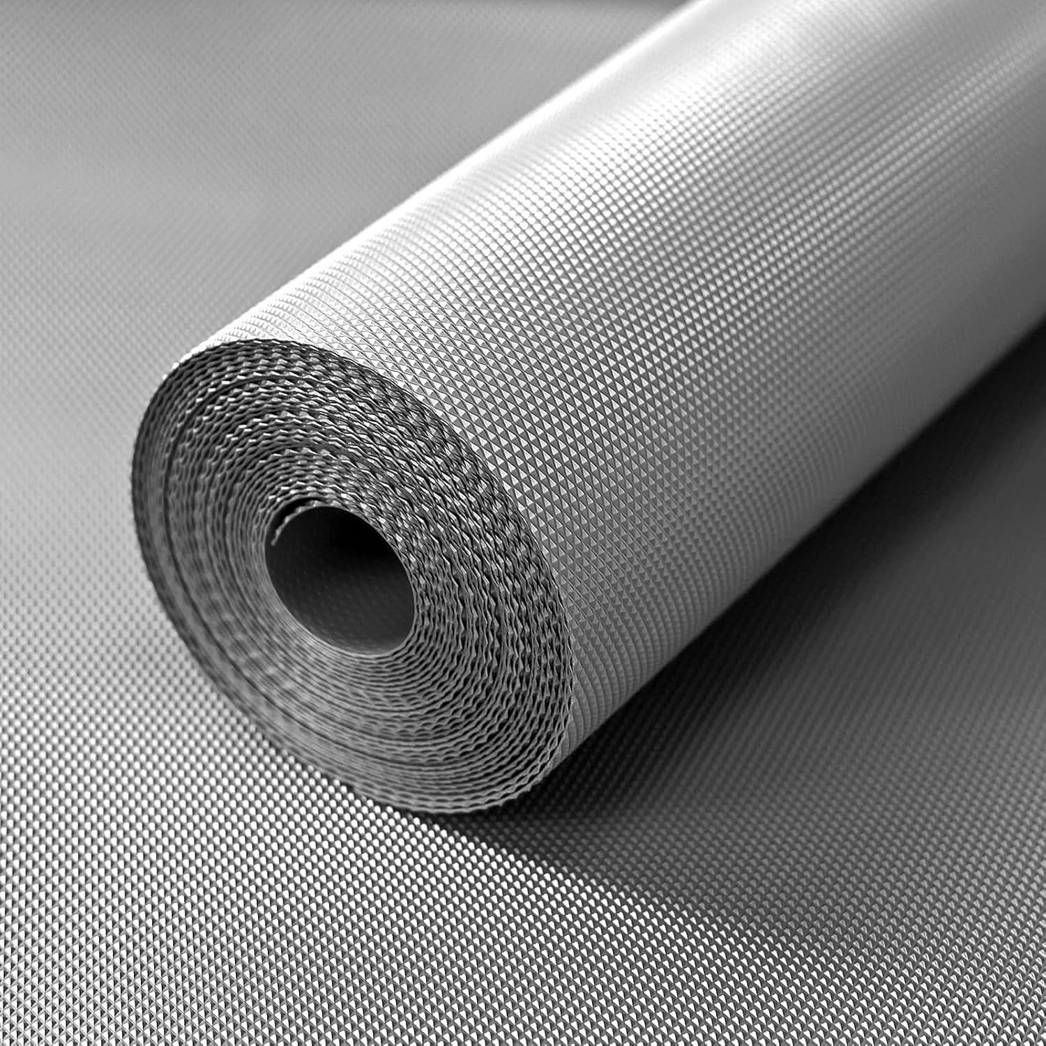 Tiksha Enterprises  Diamond Textured Anti Slip Mat|Waterproof Shelf Mat Liner Roll|Mat For Kitchen, Drawer & Cabinet|Sheet For Single Door Fridge, Bathroom|Easy To Cut 10 MTR Roll Grey