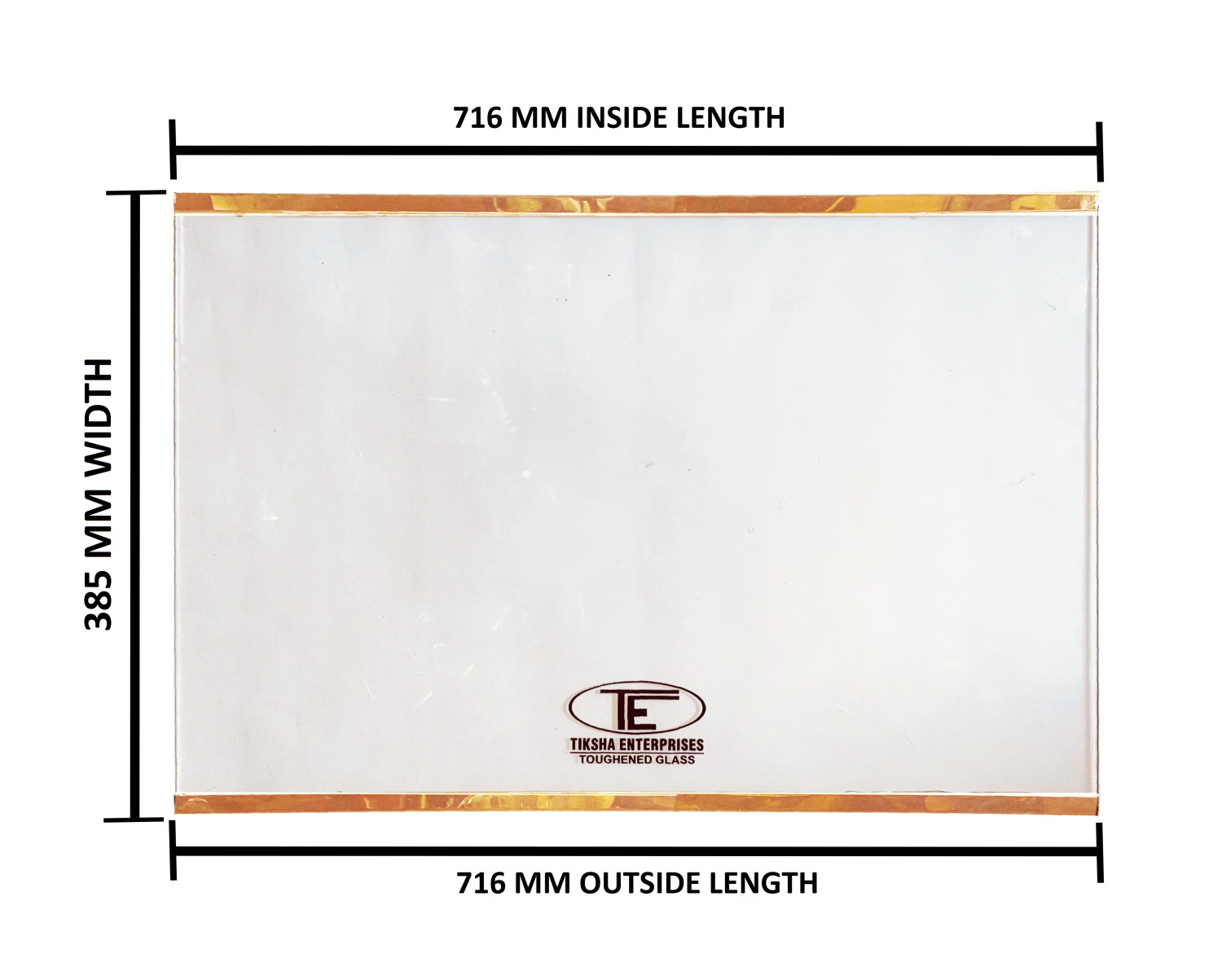 TIKSHA ENTERPRISES MAIN SHELF TOUGHENED GLASS (716=716)385 MM WITH ROSE GOLD COMPATIBLE FOR SAMSUNG SIDE BY SIDE FRENCH DOOR FRIDGE RF57A5032S9 MODEL. MATCH & ORDER