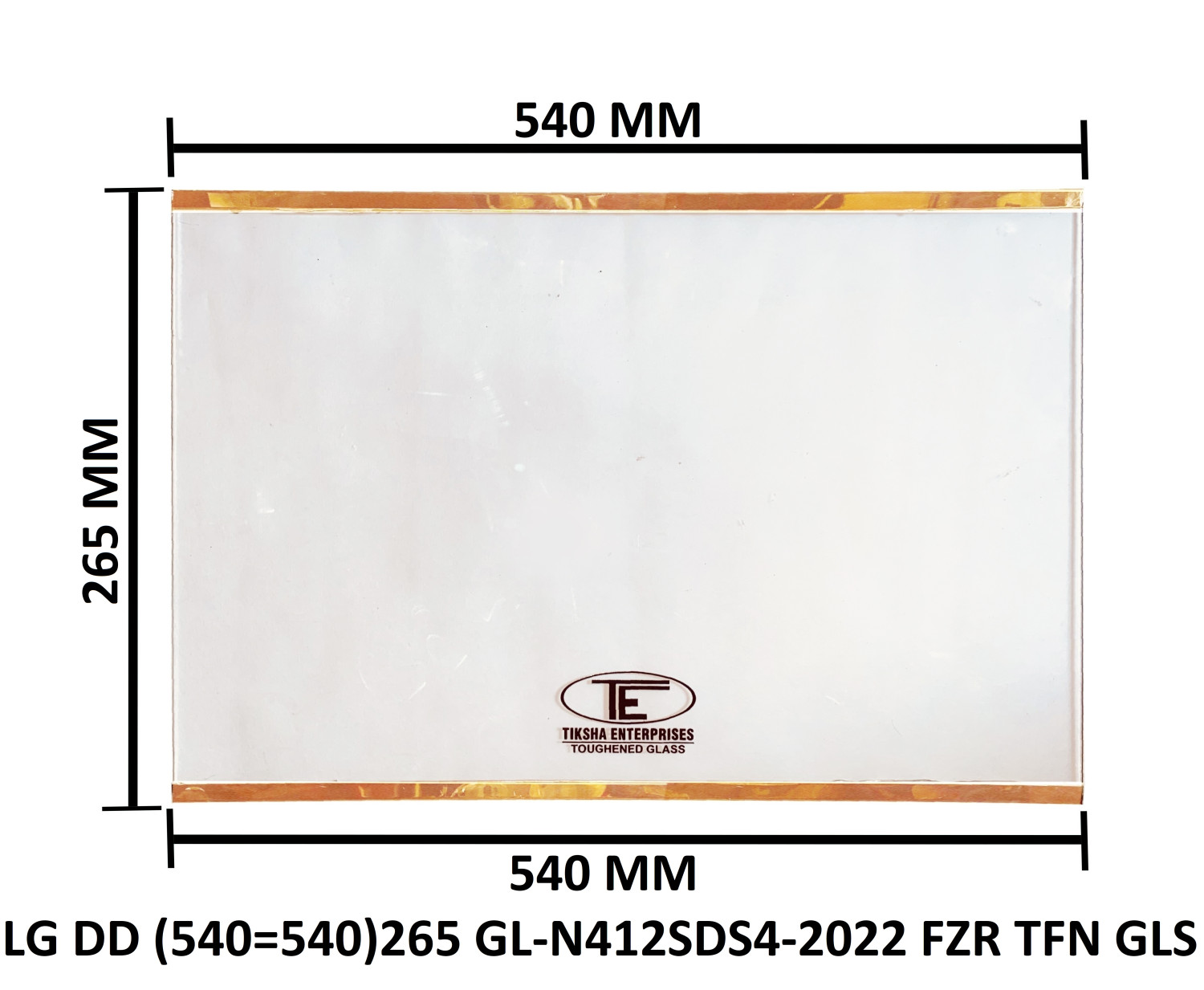 TIKSHA ENTERPRISES TOUGHENED GLASS FREEZER SHELF (540=540)265MM COMPATIBLE FOR LG FROST FREE/DOUBLE DOOR GL N412SDS4/2022 FREEZER MAIN SHELF,MATCH THEN ORDER.