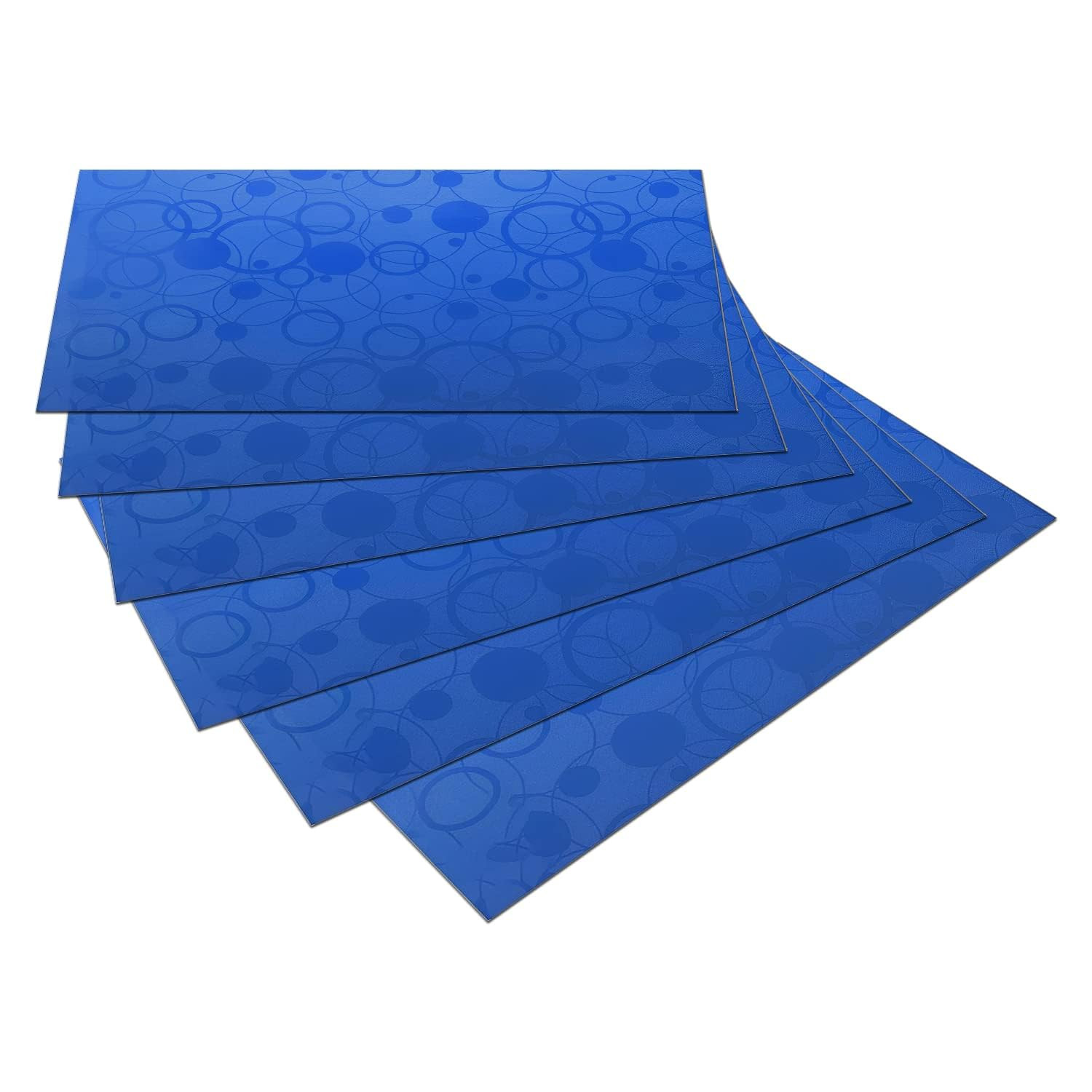 Tiksha Enterprises Fridge Mats | PVC Circle Print | Mat for Single Door Refrigerator | Refrigerator Mat | Placemats for Kitchen | Shelf Liner Mat | Set of 6 | Blue Refrigerator Liners