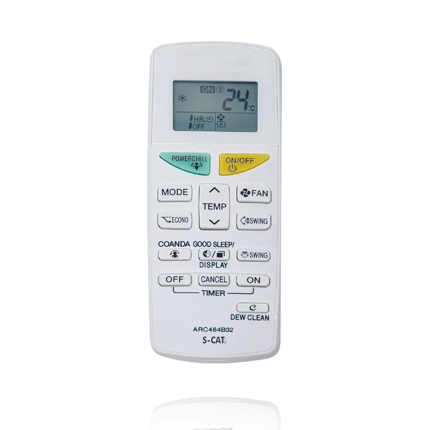Tiksha Enterprises Compatible with Daikin AC Remote Original ARC484B32 with Dew Clean Function Model 132L Suitable for 1 1.5 2 Ton Split/Window AC