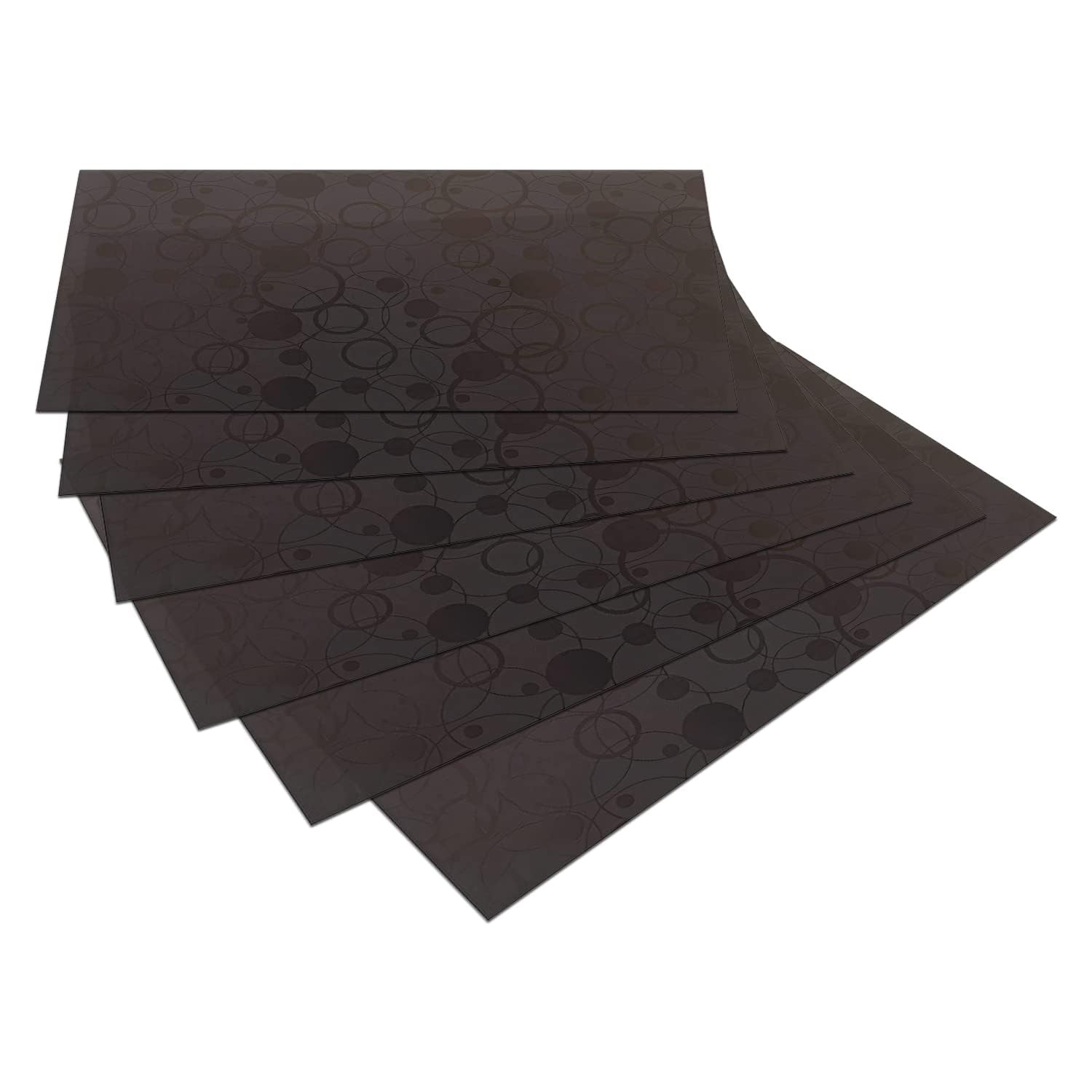 Tiksha Enterprises Circle Print Fridge Mat Set of 6|Water Proof Refrigerator Double Door Drawer Mat|Reusable & Washable|Multipurpose Mat for Kitchen|Pack of 6 Black
