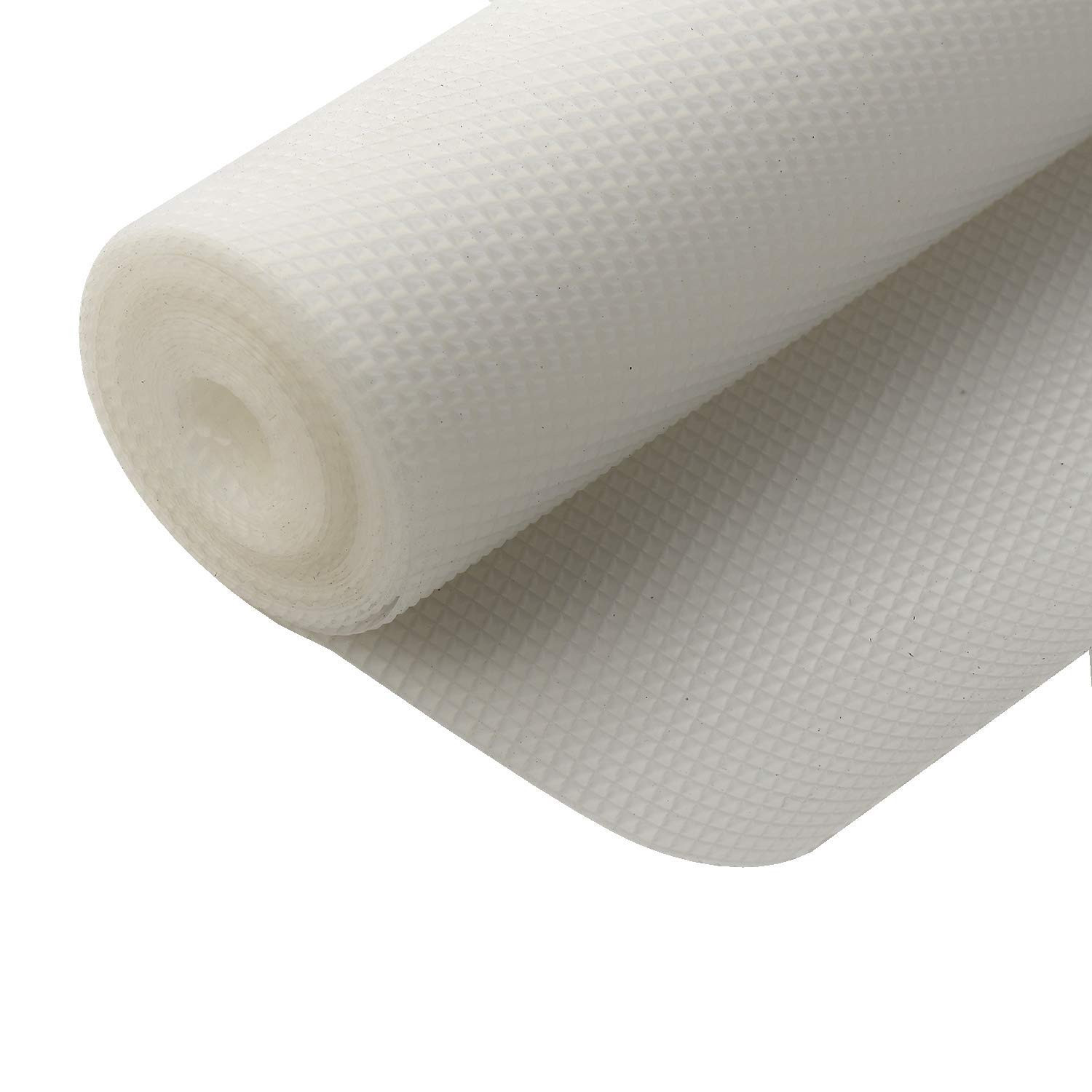 Tiksha Enterprises Diamond Textured Anti Slip Mat|Waterproof Shelf Mat Liner Roll|Mat For Kitchen, Drawer & Cabinet|Sheet For Single Door Fridge, Bathroom|Easy To Cut 10 MTR Roll White