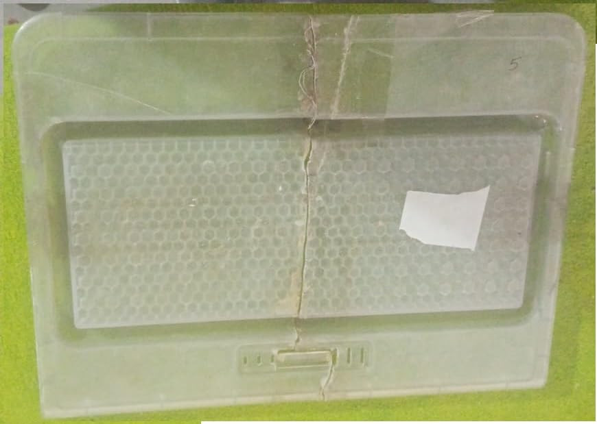 Tiksha Enterprises Vegetable Box Cover in TOUGHENED Glass with Silver Compatible for Whirlpool GEN X Double Door Fridge Vegetable Box Cover Part NO W10412108.