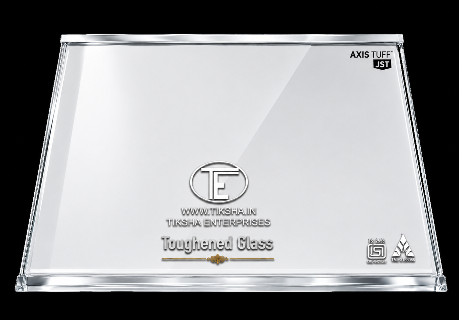 TIKSHA ENTERPRISES SAMSUNG -0014 tOUGHENED GLASS glass (495-490)350MM WITH WITE BEADING COMPATIBLE FOR SAMSUNG DOUBLE DOOR MODEL REFRIGRATOR